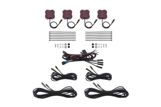 Picture of Stage Series Single-Color LED Rock Light Red M8 (4-pack) Diode Dynamics