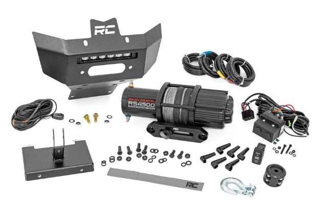 Picture of Winch Bumper 4500-Lb Winch Black Series LED 6 Inch Light 13-21 Can-Am Renegade Rough Country