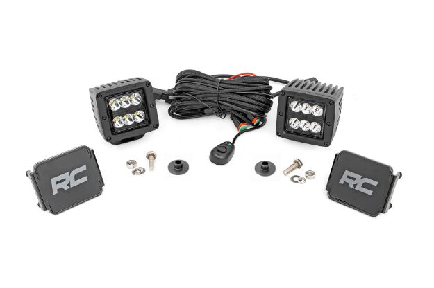 Picture of LED Light Ditch Mount 2 Inch Black Series Pair Spot Pattern 21-22 Ford Bronco Rough Country