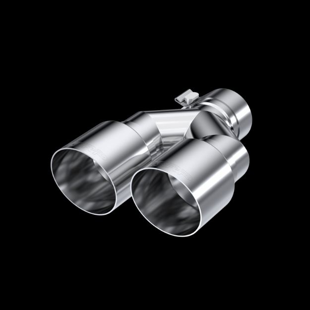Picture of T304 Stainless Steel Tip 2.5 Inch ID Dual 3.5 Inch OD Out 9.5 Inch Length Single Wall MBRP
