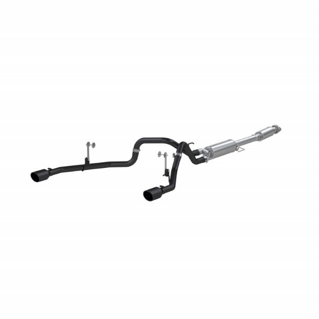 Picture of 21-22 Ford F-150 Black Coated Aluminized Steel 3 Inch Cat-Back 2.5 Inch Dual Split Rear Exhaust System MBRP