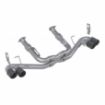 Picture of T304 Stainless Steel 3 inch Cat-Back Quad Split Rear Exit with Carbon Fiber Tips MBRP