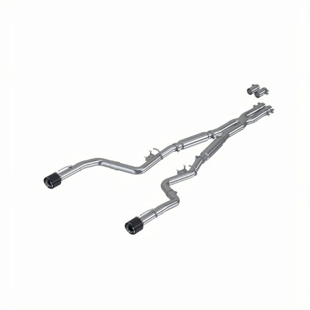 Picture of T304 Stainless Steel 3.0 Inch Cat-Back Dual Rear Street Profile with Dual Carbon Fiber Tips 15-23 Dodge Charger MBRP
