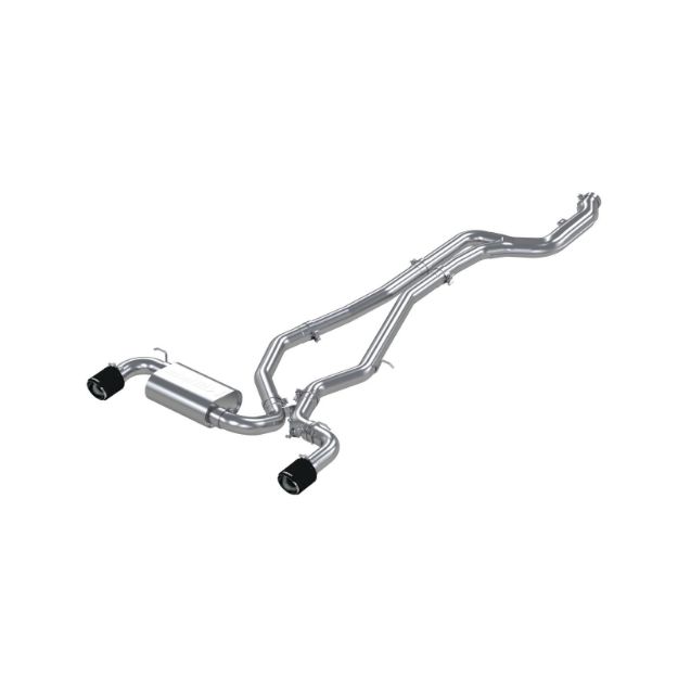 Picture of 20-23 Toyota Supra, T304 Stainless Steel 3 inch Cat Back Dual Rear with Carbon Fiber Tips MBRP
