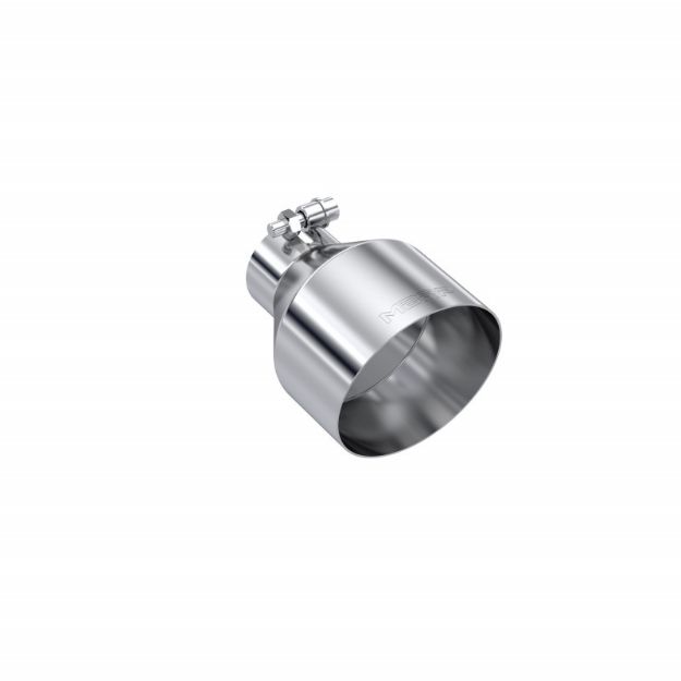 Picture of Exhaust Tip 2.5 Inch ID 5 Inch OD Out 6.5 Inch Length Angle Cut Single Wall T304 Stainless Steel MBRP