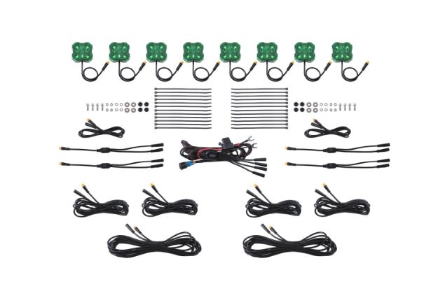 Picture of Stage Series Single-Color LED Rock Light Green M8 (8-pack) Diode Dynamics
