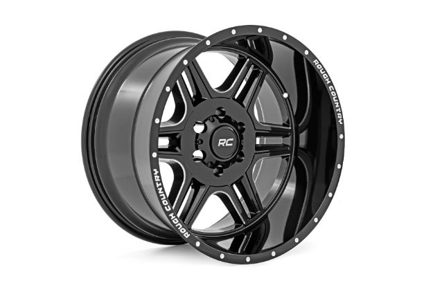 Picture of 92 Series Wheel Machined One-Piece Gloss Black 22x12 8x180 -44mm Rough Country