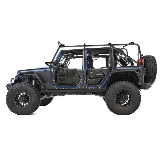 Picture of XRC Exoskeleton JK 4 Door 07-18 Jeep JK Wrangler Unlimited 4 Door Only Steel Black Powdercoat Smittybilt