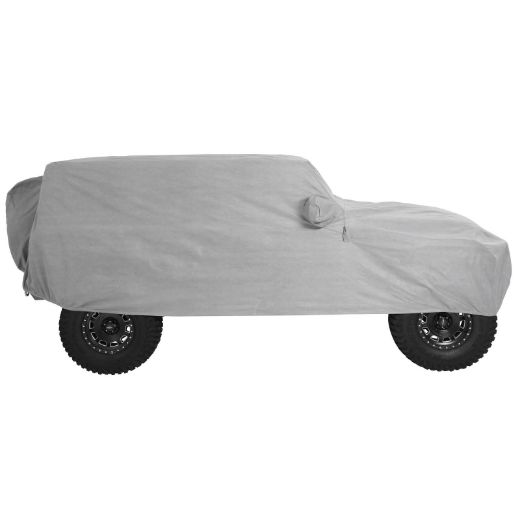 Picture of JL Wrangler Full Climate Jeep Cover w/Storage Bag-Lock-Cable 2018-Present Wrangler JL 4-Door Gray Smittybilt
