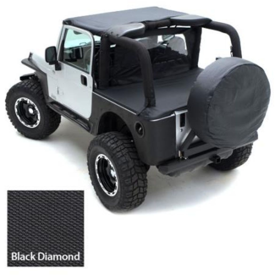 Picture of Tonneau Cover For OEM Soft Top W/Channel Mount 04-06 Wrangler LJ Unlimited Black Diamond Smittybilt