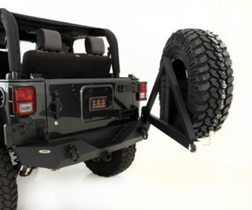 Picture of XRC Tire Carrier For Jeep JK Fits XRC Rear Bumper 07-18 Jeep JK Wrangler Black Powdercoat Smittybilt