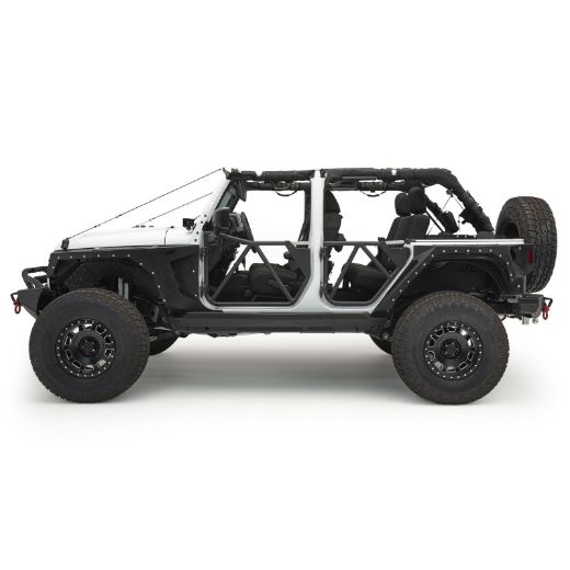 Picture of Jeep Tubular Doors Front 07-18 Jeep JK Wrangler 2 Door/4 Door Steel Black Powdercoat Smittybilt
