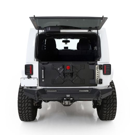 Picture of XRC Tailgate and Tire Carrier Jeep JK/JKU Wrangler 07-18 2 Door/4 Door Up To 37 Inch Tire Black Powdercoat Smittybilt