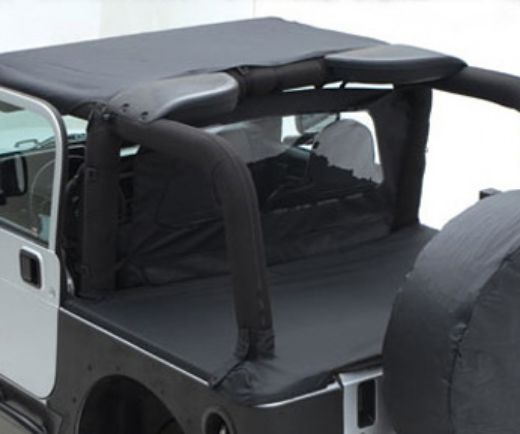 Picture of Tonneau Cover For OEM Soft Top w/Channel Mount 92-95 Wrangler YJ Black Denim Smittybilt