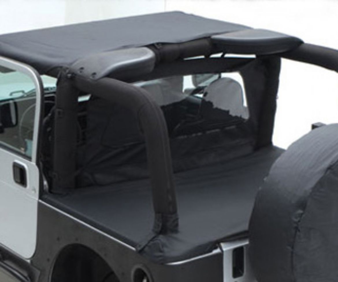 Picture of Tonneau Cover For OEM Soft Top w/Channel Mount 87-91 Wrangler YJ Gray Denim Smittybilt
