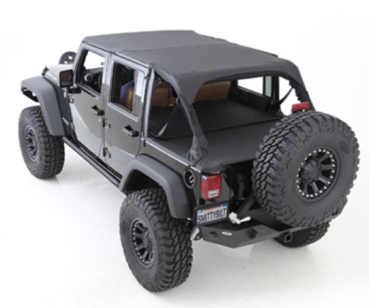 Picture of Tonneau Cover For OEM Soft Top w/Channel Mount 87-91 Wrangler YJ Gray Denim Smittybilt