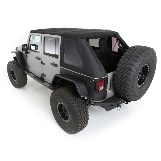 Picture of Jeep JKU Bowless Top w/Tinted Windows Combo 2007-2018 Wrangler JK Unlimited 4-DR Black Diamond Smittybilt