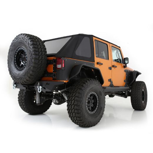 Picture of Jeep JKU Protek Bowless Top w/Tinted Windows Combo 2007-2018 Wrangler JK Unlimited 4-DR Black Smittybilt