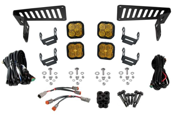 Picture of SS3 Cowl LED Bracket Kit for 18-20 Wrangler JL/Gladiator Yellow Diode Dynamics