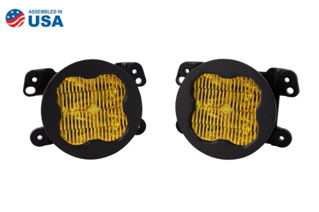 Picture of SS3 LED Fog Light Kit for 2014-2017 Jeep Cherokee Yellow SAE Fog Max w/ Backlight Type M Bracket Kit Diode Dynamics