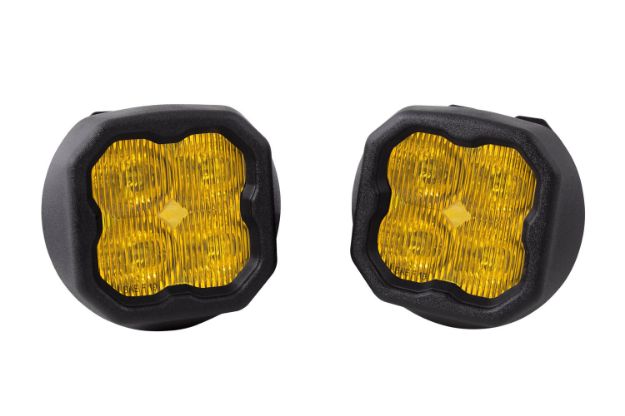 Picture of SS3 LED Fog Light Kit for 2015-2019 Chevrolet Silverado 2500/3500 Yellow SAE Fog Sport w/ Backlight Diode Dynamics