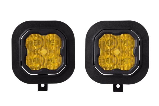 Picture of SS3 LED Fog Light Kit for 2011-2016 Ford Super Duty F-250/F-350 Yellow SAE Fog Sport w/ Backlight Diode Dynamics