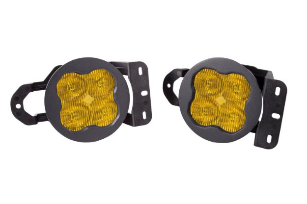 Picture of SS3 LED Fog Light Kit for 2020-2021 Jeep Gladiator Yellow SAE Fog Pro w/ Backlight Type MS Bracket Kit Diode Dynamics