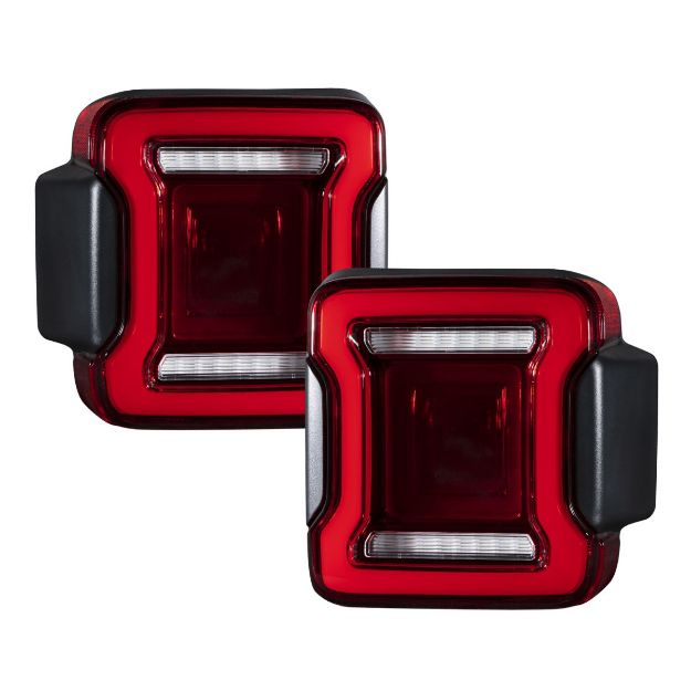 Picture of 2018-2022 Jeep Wrangler LED Tail Lights Red Pair Form Lighting