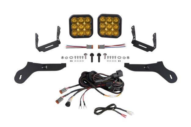 Picture of SS5 Bumper LED Pod Light Kit for 2017-2020 Ford Raptor Pro Yellow Driving Diode Dynamics