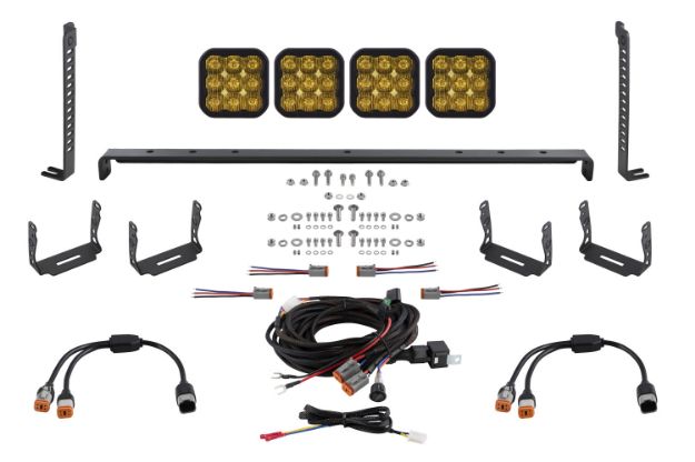 Picture of SS5 Stealth Grille LED 4-Pod Kit for 2014-2023 Toyota 4Runner, Sport Yellow Driving Diode Dynamics