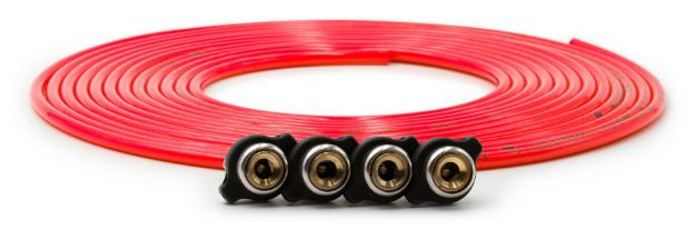 Picture of Tire Inflator Hose Replacement 240 Inch W/4 Quick Release Chucks Red UP Down Air