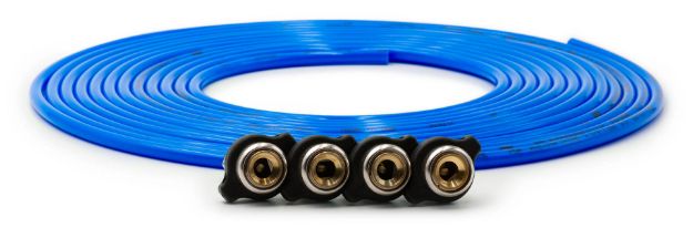 Picture of Tire Inflator Hose Replacement 240 Inch W/4 Quick Release Chucks Blue UP Down Air